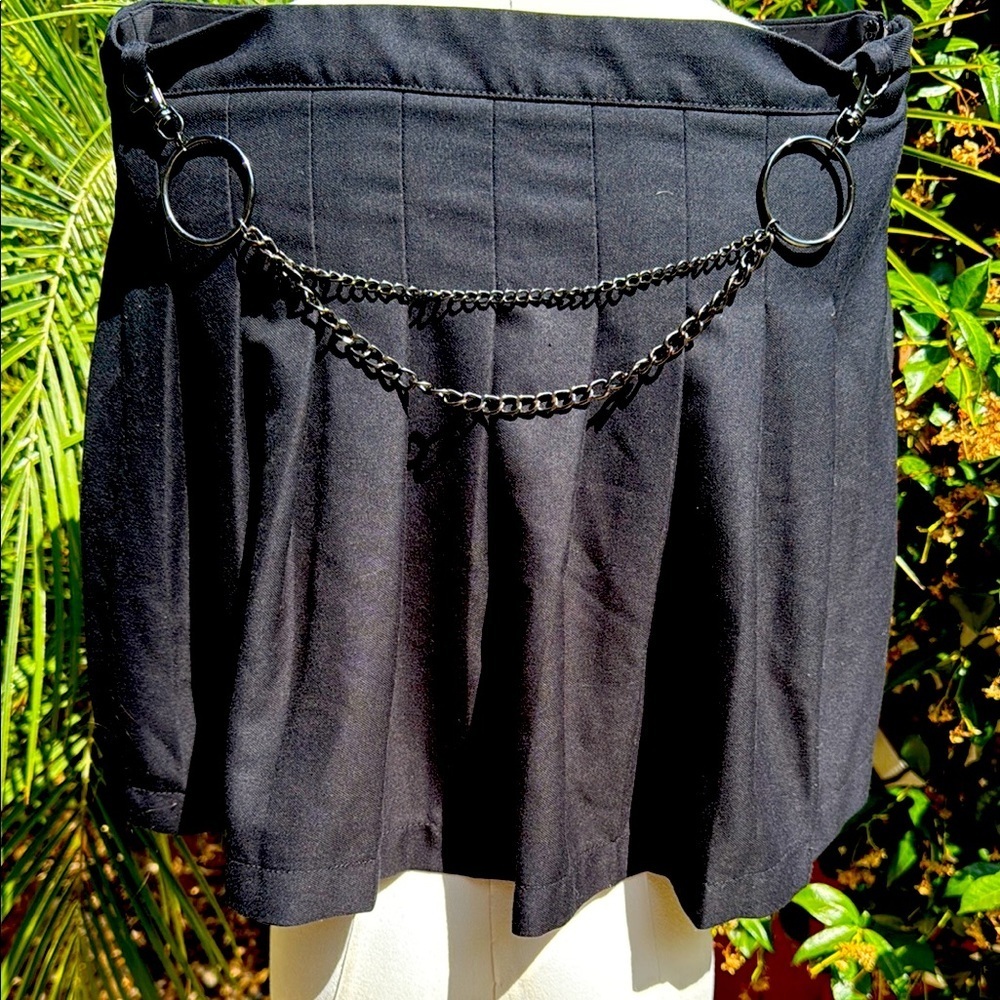 Urban Outfitters Charcoal Skirt with Chain Accent